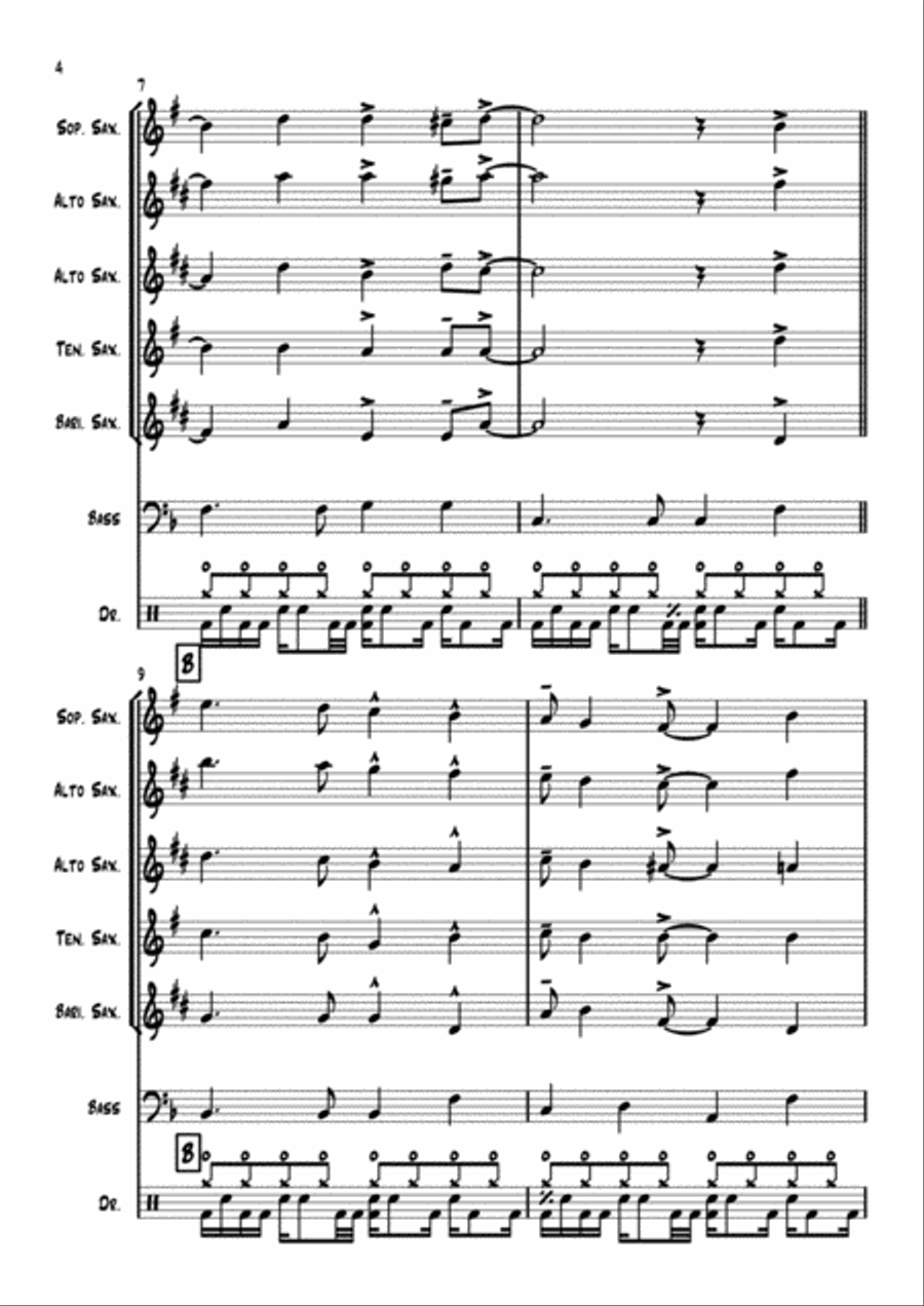 While Shepherds Watched Woodwind Quartet scores gallery preview page 4