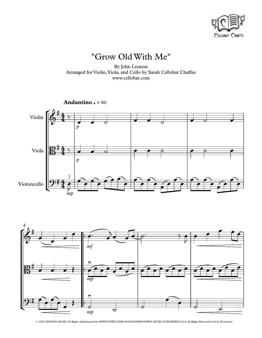 Grow Old With Me String Trio scores gallery preview page 1