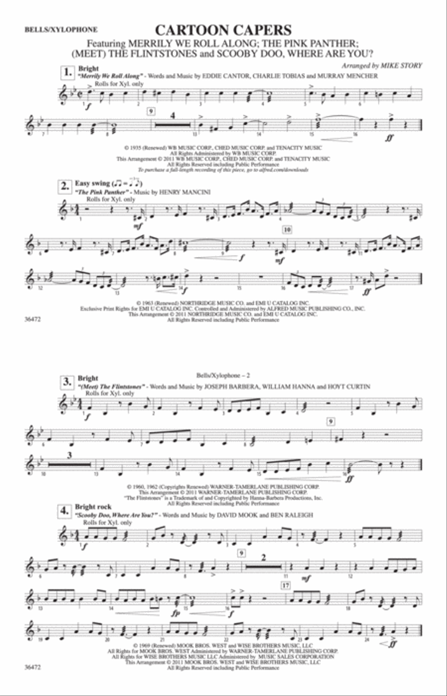 Cartoon Capers: Mallets Cartoon Capers: Mallets Marching Band scores gallery preview page 1