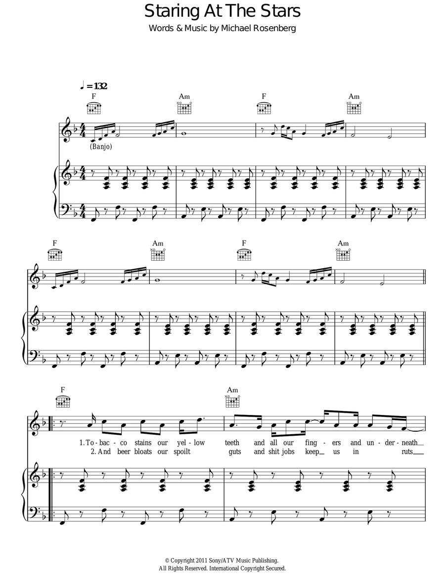 Staring At The Stars Staring At The Stars Acoustic Guitar scores gallery preview page 1