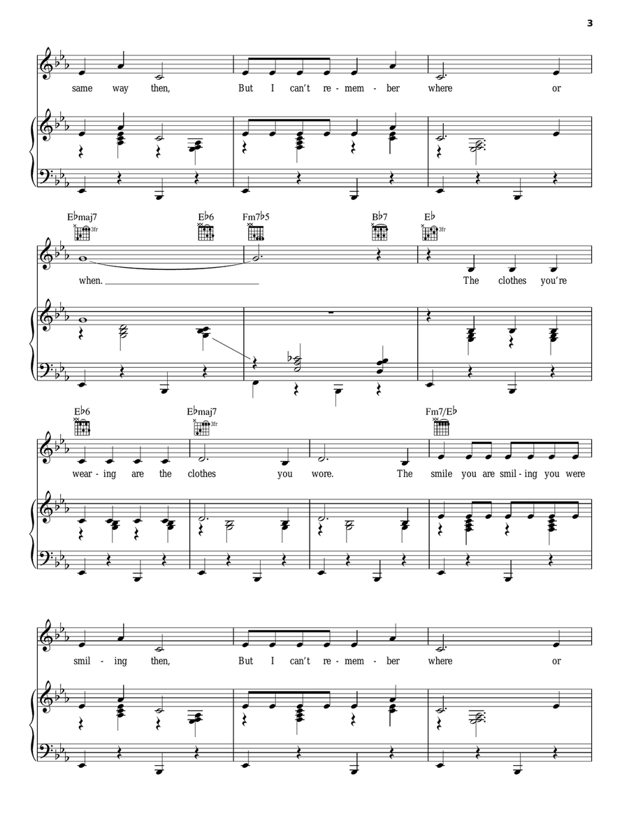 Where Or When Piano, Vocal, Guitar scores gallery preview page 3