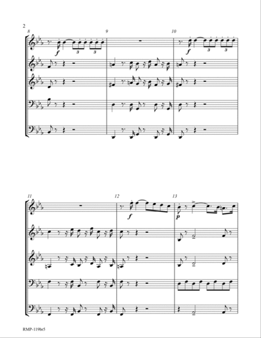 Verdi - Triumphal March from Aida (for Brass Quintet) Brass Quintet scores gallery preview page 2