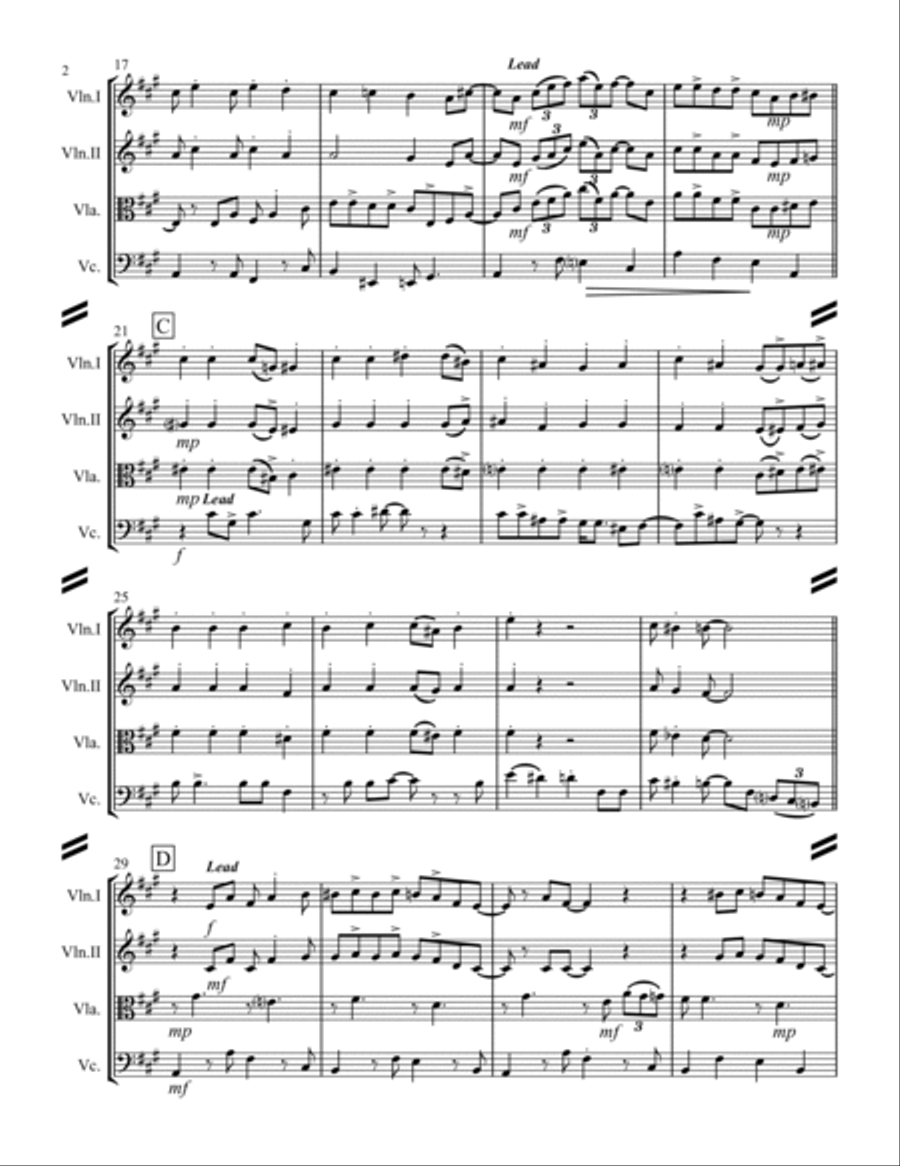 Santa Baby String Quartet scores gallery preview page 3