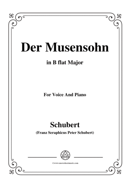 Schubert-Der Musensohn in B flat Major, for Voice and Piano image number null