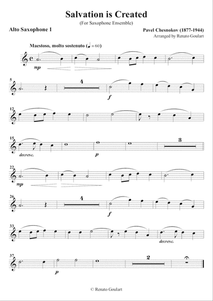 Salvation is Created (For Saxophone Ensemble) Woodwind Ensemble scores gallery preview page 6
