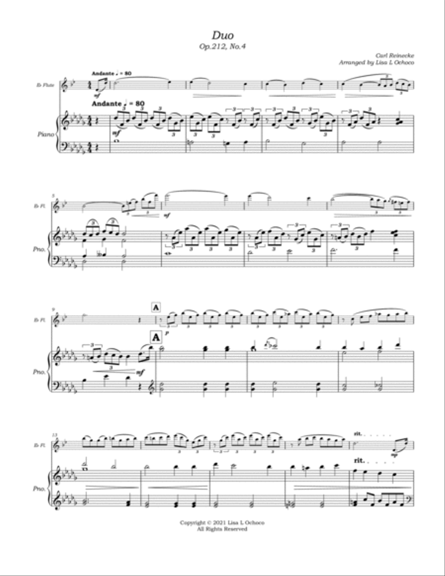 Duo Op212, No4 for Eb Flute and Piano Woodwind Duet scores gallery preview page 5