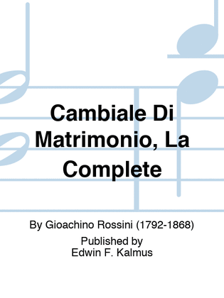 Book cover for Cambiale Di Matrimonio, La Complete