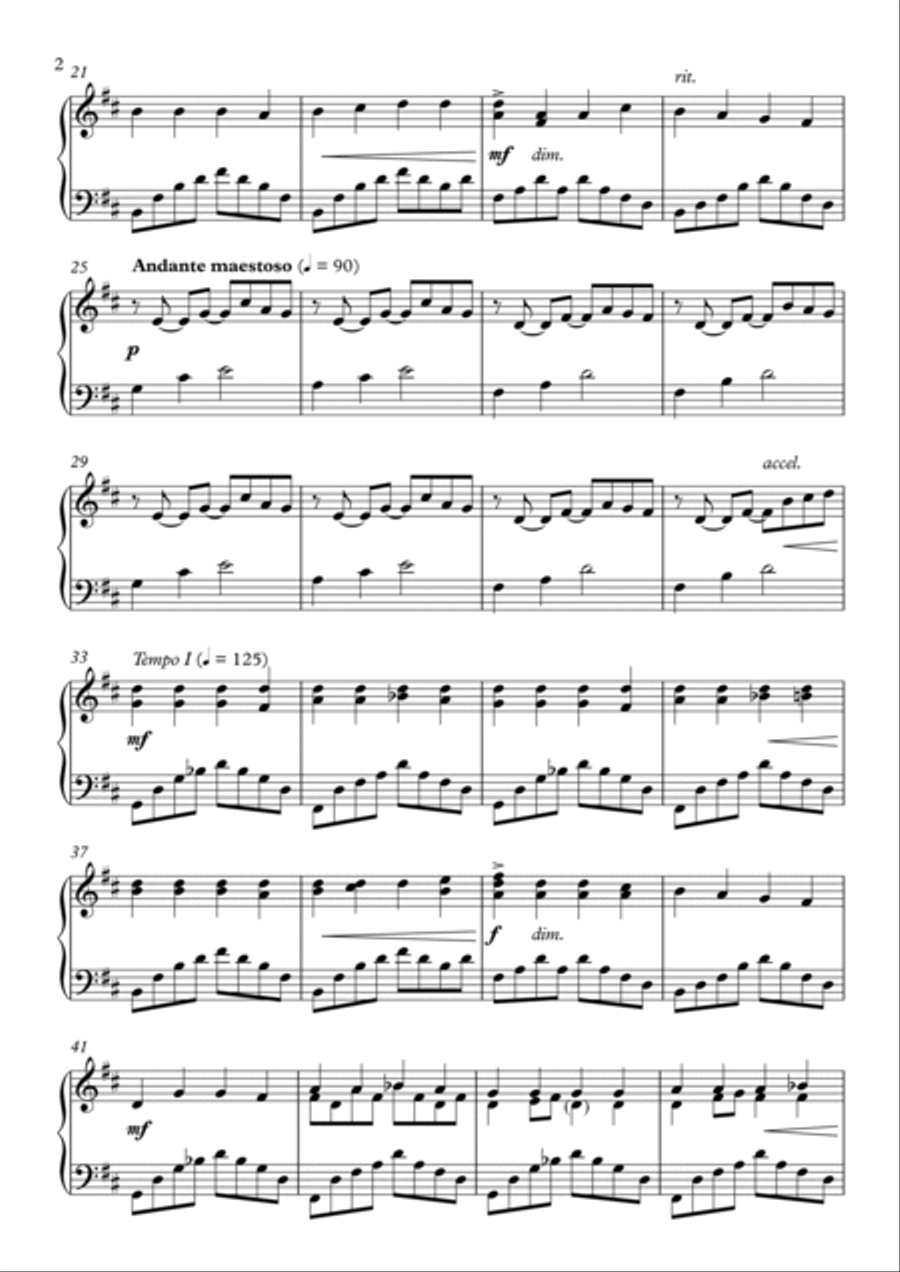 Überflug (Overflight) Piano Solo scores gallery preview page 2