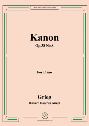 Grieg-Kanon Op.38 No.8,for Piano