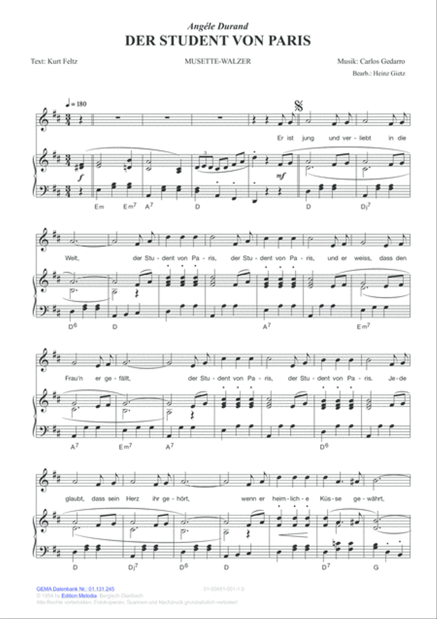 Der Student von Paris Voice scores gallery preview page 2