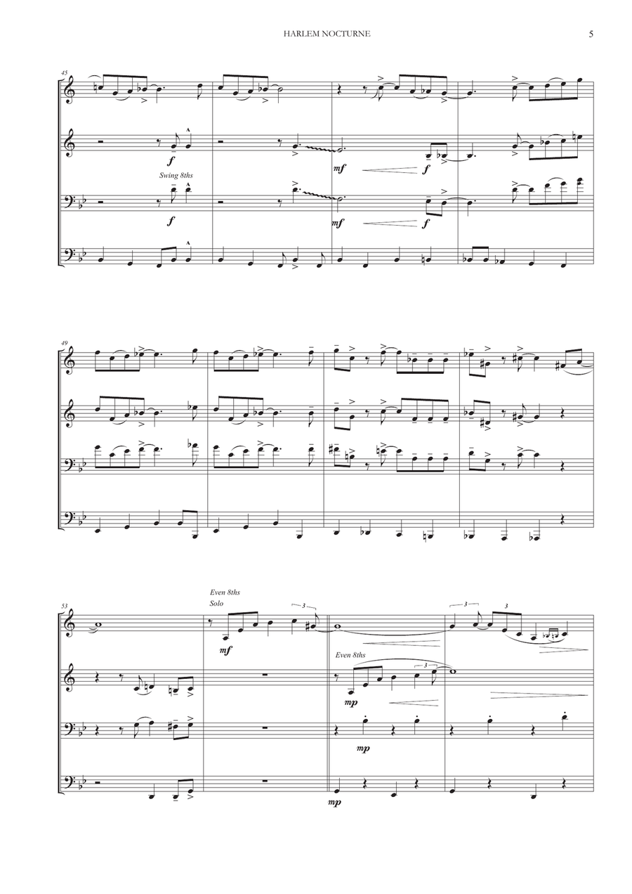Harlem Nocturne Brass Ensemble scores gallery preview page 6