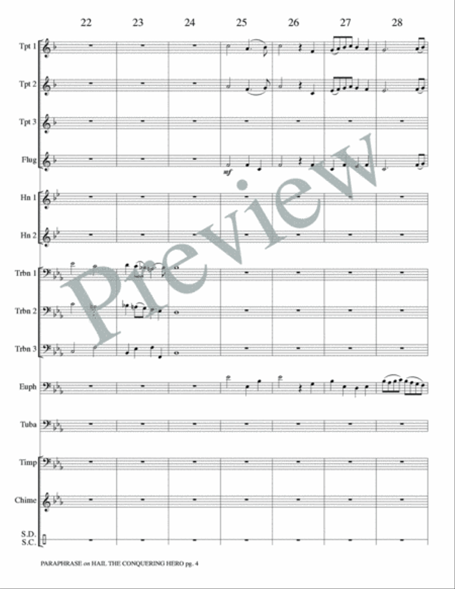 Paraphrase on Hail the Conquering Hero Small Ensemble scores gallery preview page 6