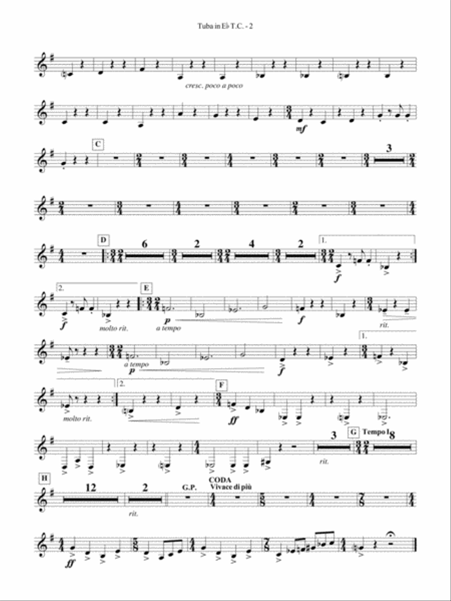 Third Suite (I. March, II. Waltz, III. Rondo): (World Part) E-flat Tuba T.C. Concert Band scores gallery preview page 2