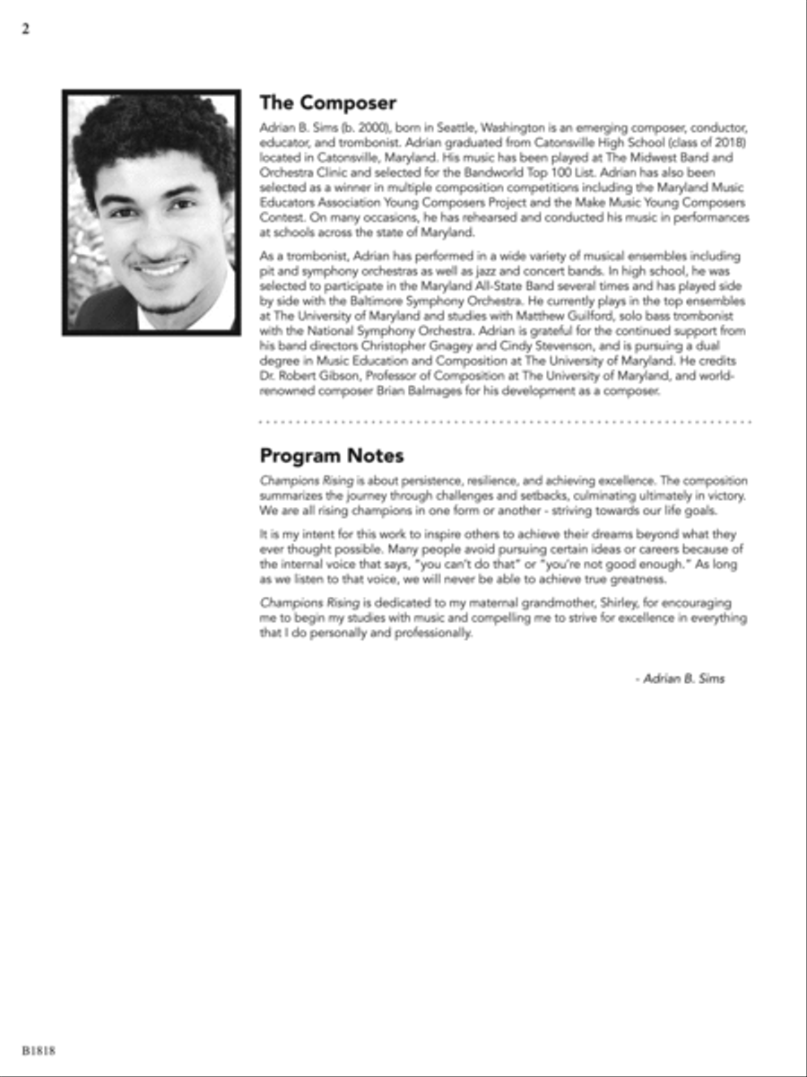 Champions Rising: Score Concert Band scores gallery preview page 2