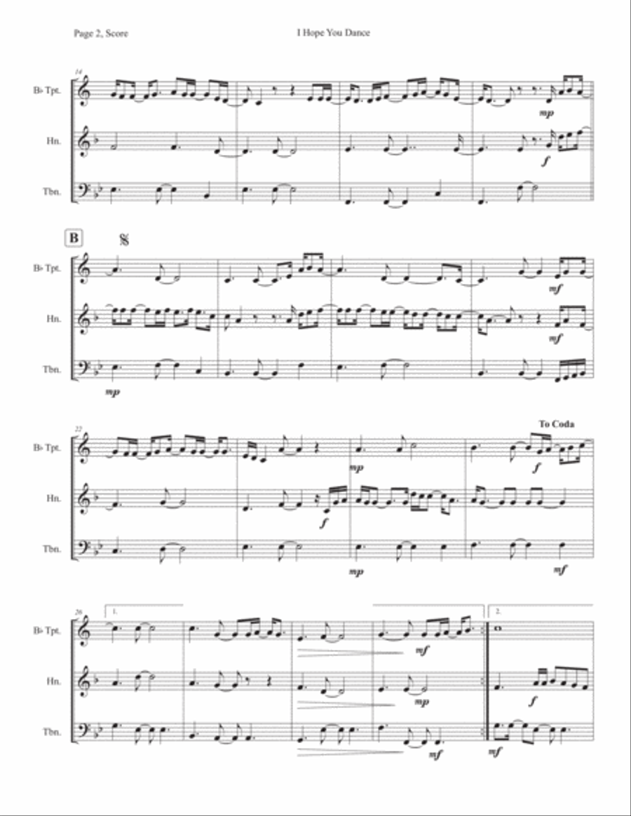I Hope You Dance I Hope You Dance Brass Ensemble scores gallery preview page 2