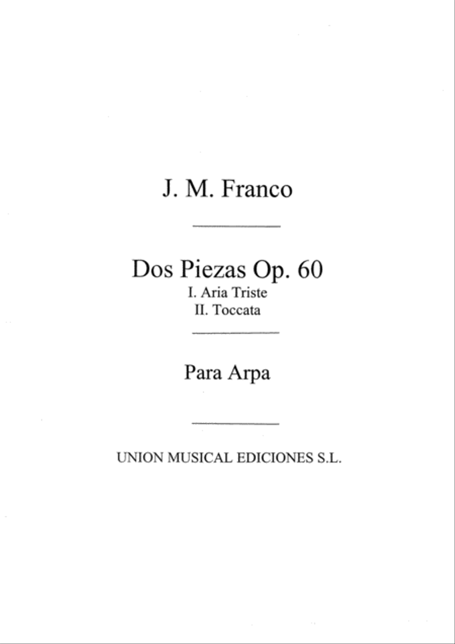 Dos Piezas Op.60 Harp - Sheet Music