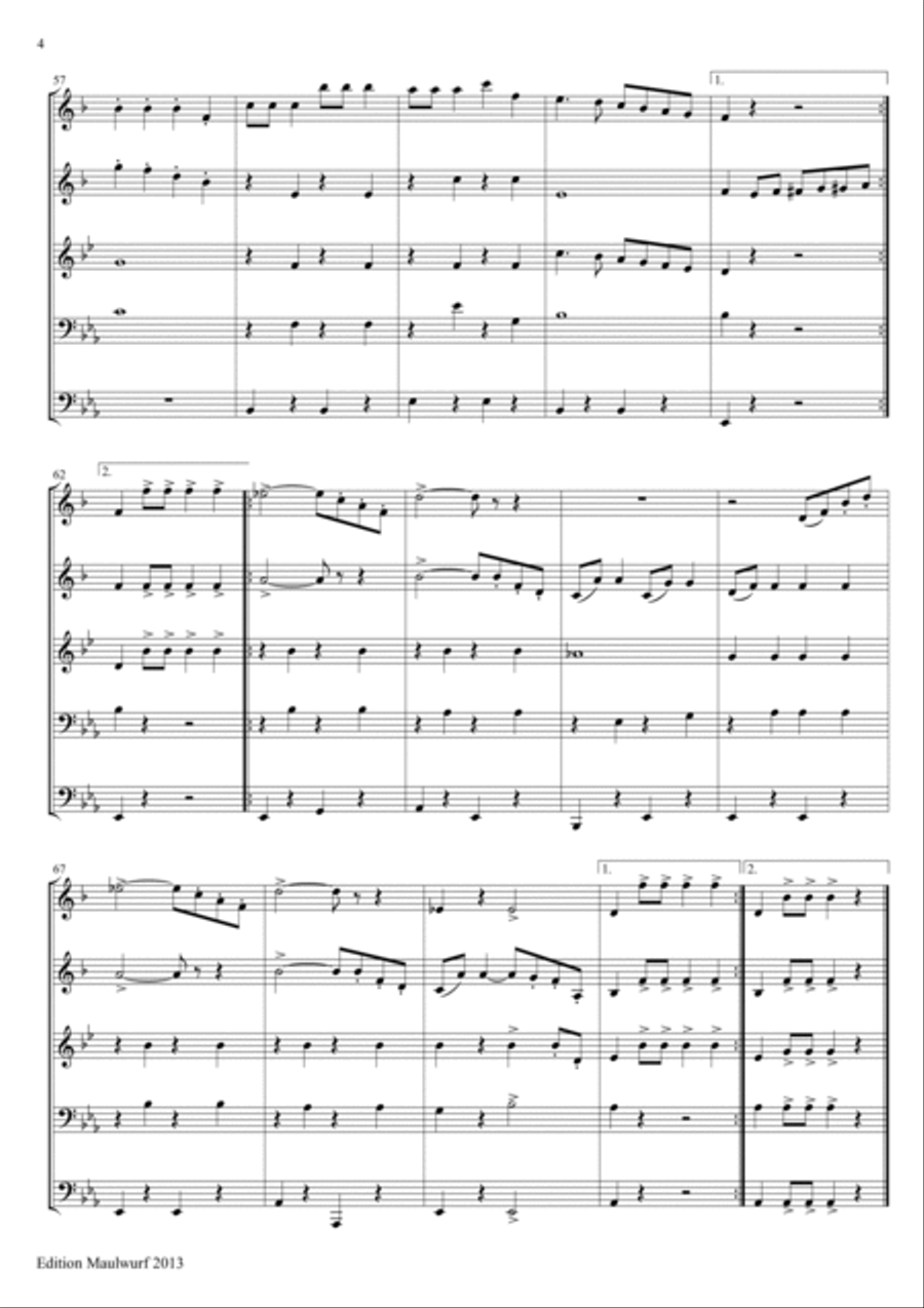 Helenenmarsch Brass Quintet scores gallery preview page 4