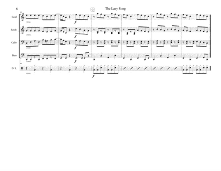 The Lazy Song The Lazy Song Percussion Ensemble scores gallery preview page 6