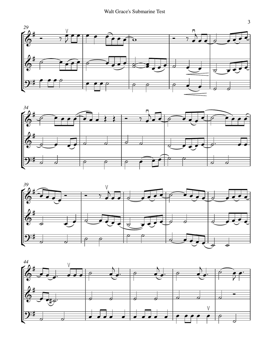 Walt Grace's Submarine Test January 1967 String Trio scores gallery preview page 4