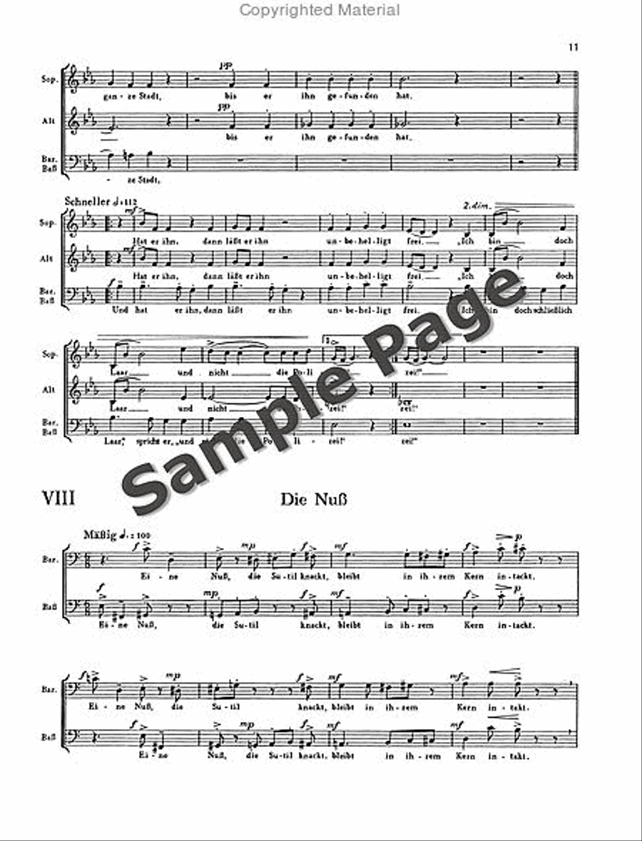 Wyttenbach J Sutil+laar Scherzlieder Mixed Choir scores gallery preview page 12