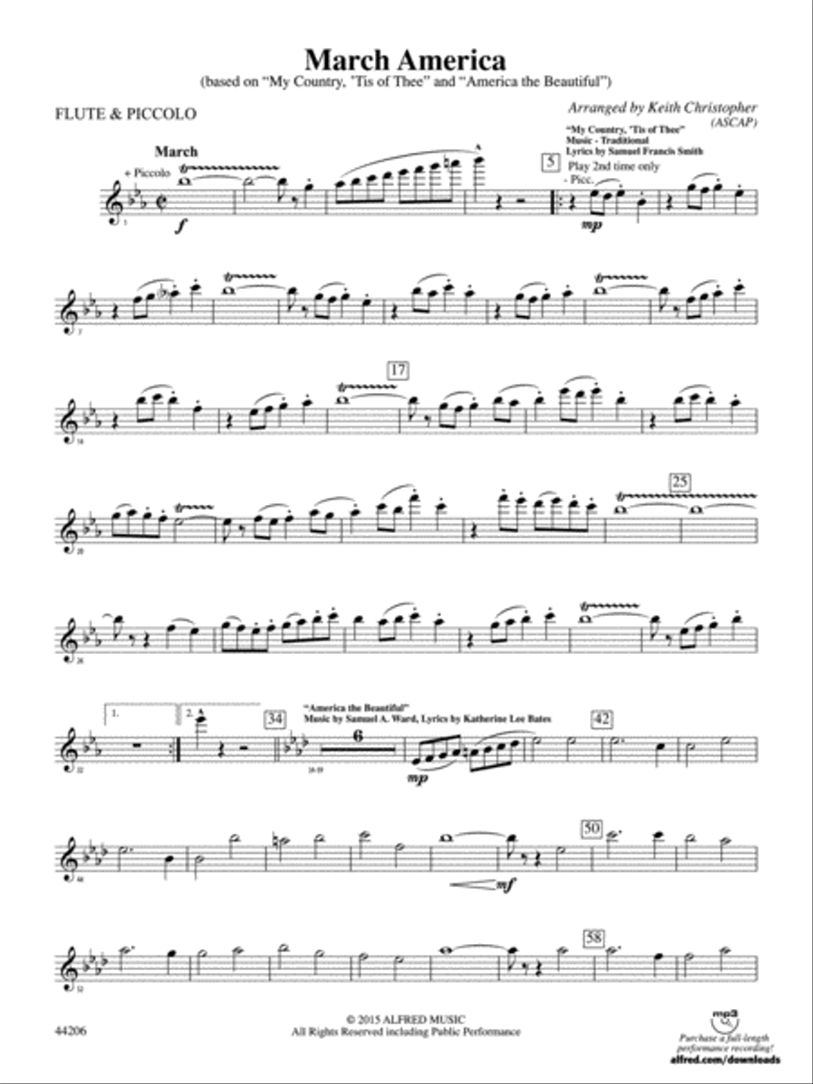 March America: Flute Concert Band scores gallery preview page 1