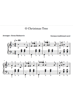 O Christmas tree - for accordion beginner