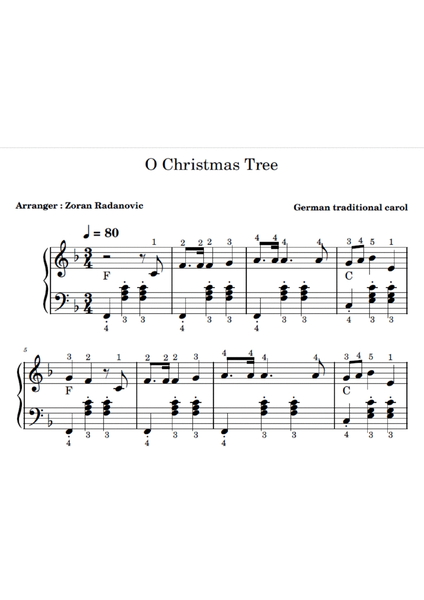 O Christmas tree - for accordion beginner image number null