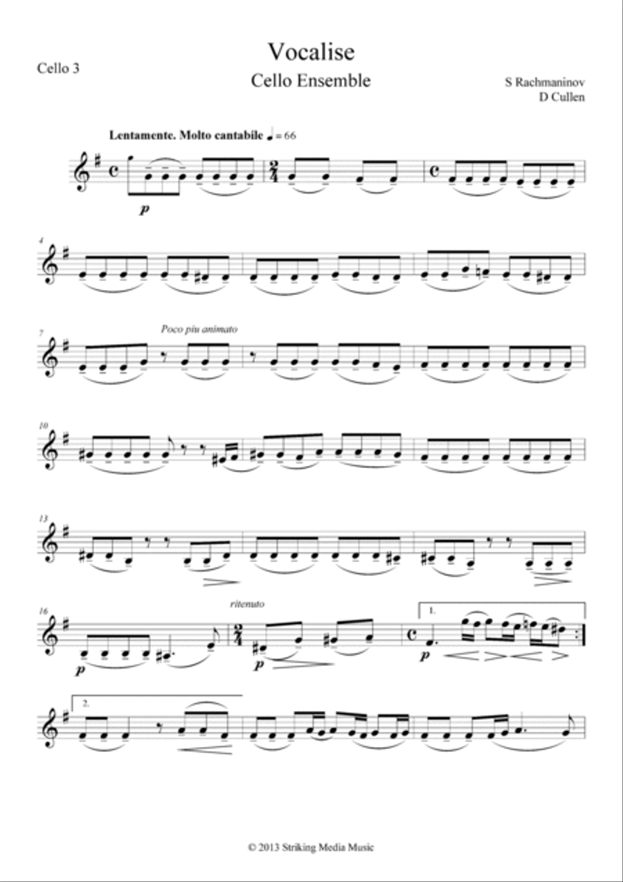 Vocalise, Op. 34 No. 14 Set of Parts scores gallery preview page 5