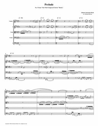 Prelude 05 from Well-Tempered Clavier, Book 2 (String Quintet)