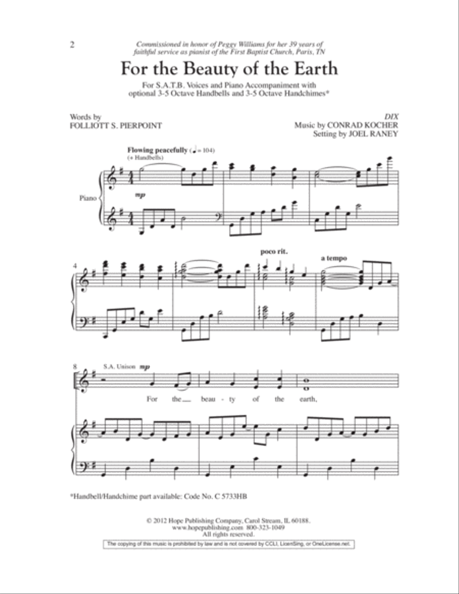 For the Beauty of the Earth 4-Part scores gallery preview page 2