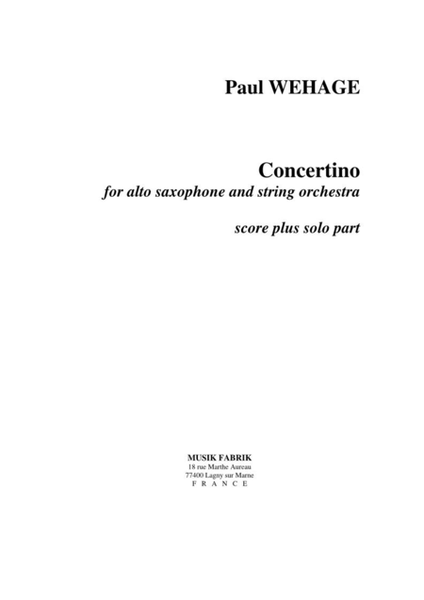 Concertino for alto saxophone and string orchestra