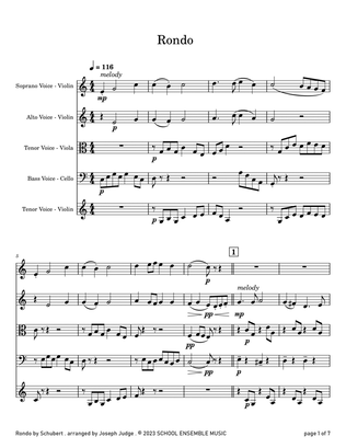 Rondo by Schubert for String Quartet in Schools