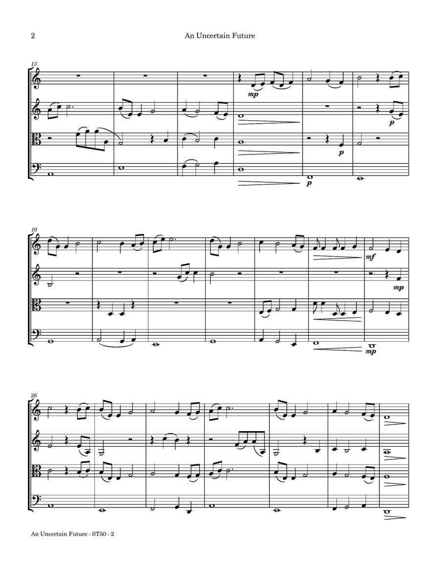 An Uncertain Future String Quartet scores gallery preview page 4