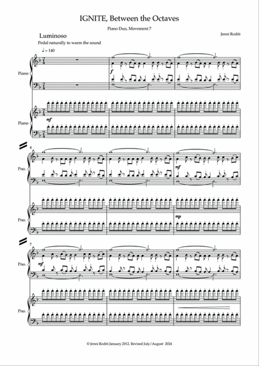 IGNITE, Between the Octaves - A Piano Duo Suite (Movement 7 of 7) Piano Duet scores gallery preview page 6