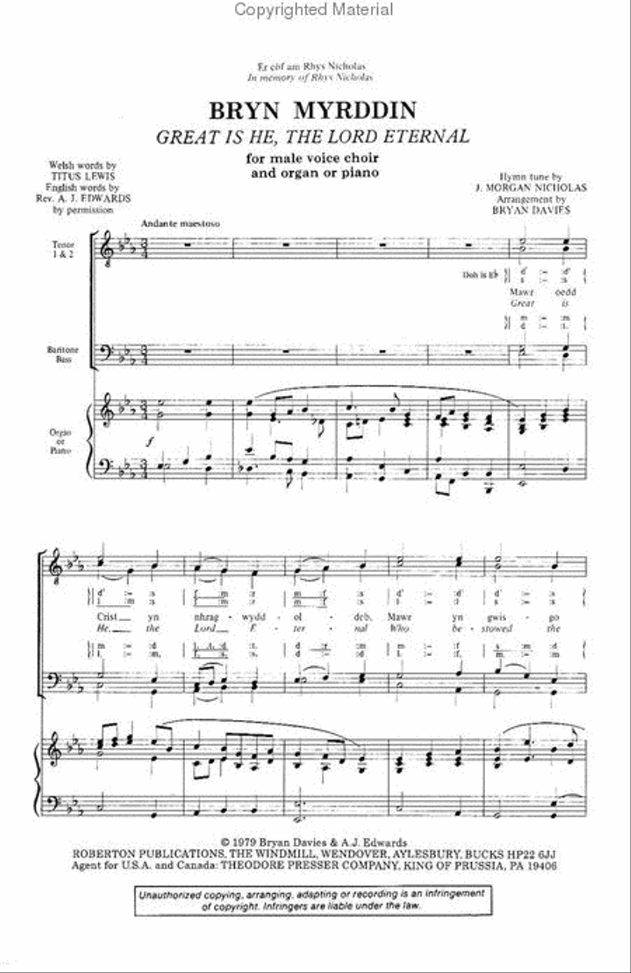 Great is He the Lord Eternal Choir scores gallery preview page 2