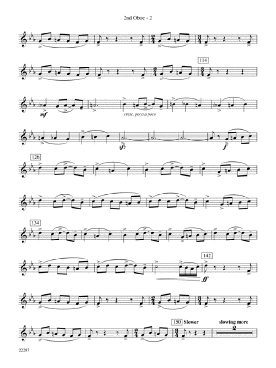 Primordial Overture: 2nd Oboe Concert Band scores gallery preview page 2