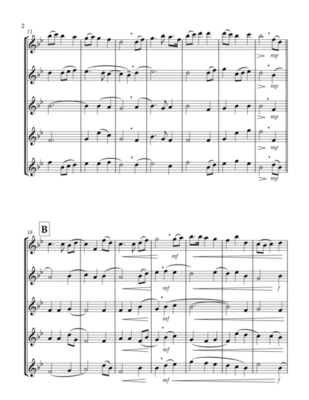 Thaxted (hymn tune based on excerpt from "Jupiter" from The Planets) (Bb) (Flute Quintet) image number null