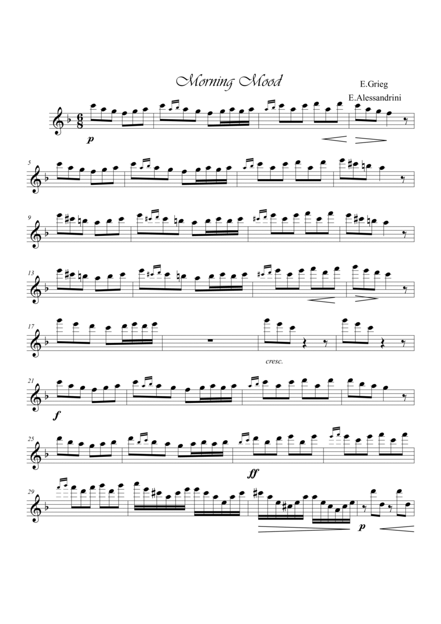 The Morning Mood Trio (only flute) Woodwind Trio scores gallery preview page 1