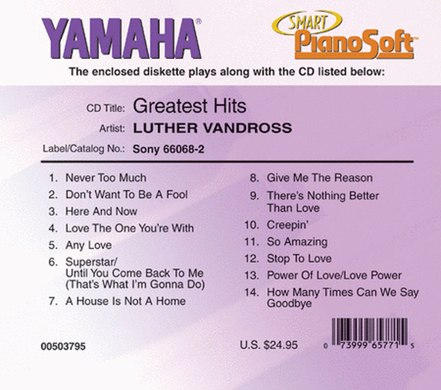 Luther Vandross - Greatest Hits - Piano Software