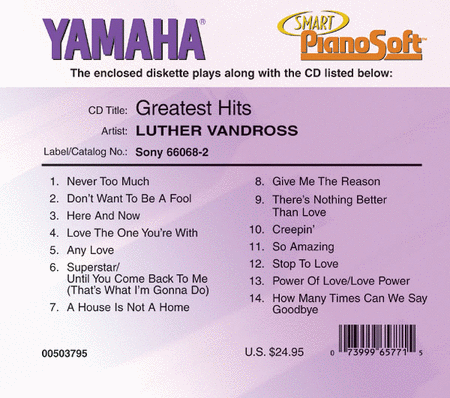 Luther Vandross - Greatest Hits - Piano Software