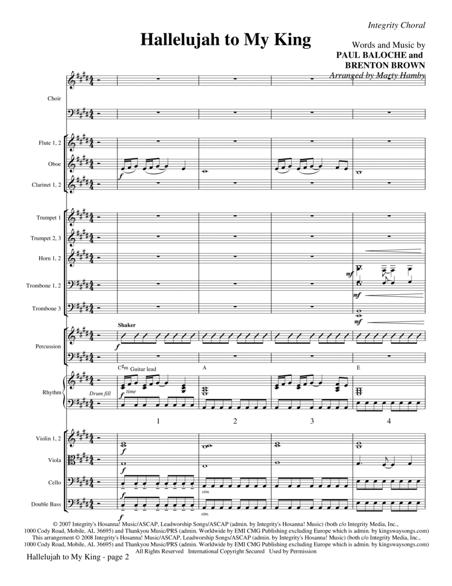 Hallelujah To My King - Full Score Choir scores gallery preview page 1