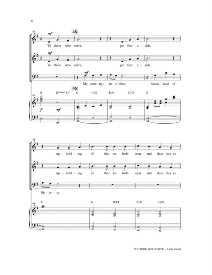 To Those Who Serve 3-Part scores gallery preview page 6