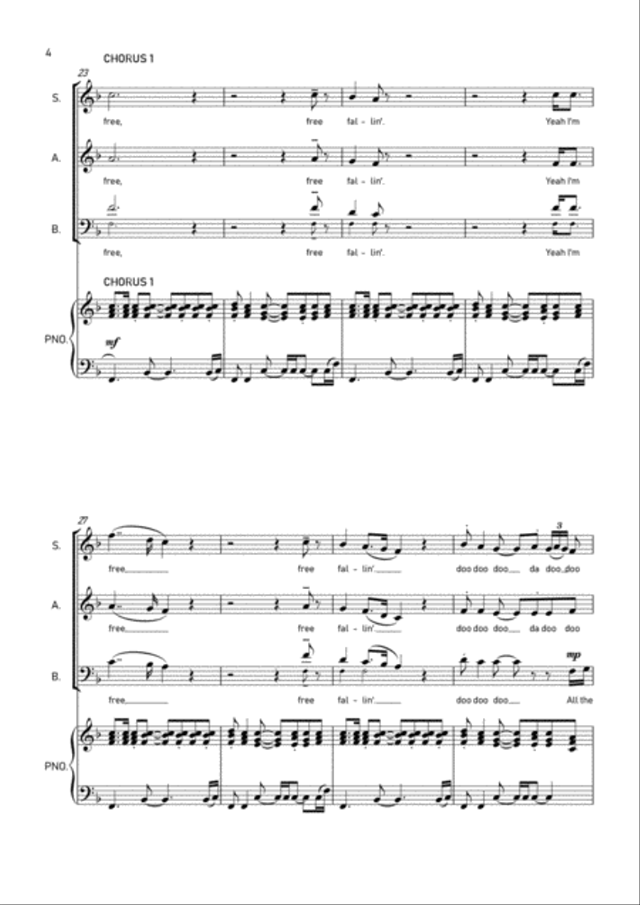 Free Fallin' Free Fallin' 3-Part scores gallery preview page 4