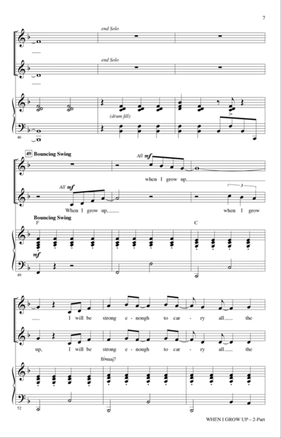 When I Grow Up (from Matilda: The Musical) (arr. Roger Emerson) 2-Part scores gallery preview page 6