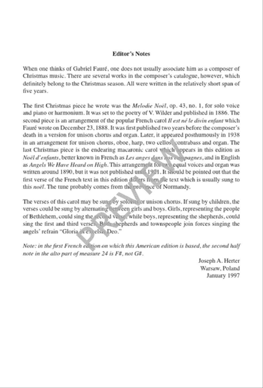 Noël D’Enfants Unison Choir scores gallery preview page 2