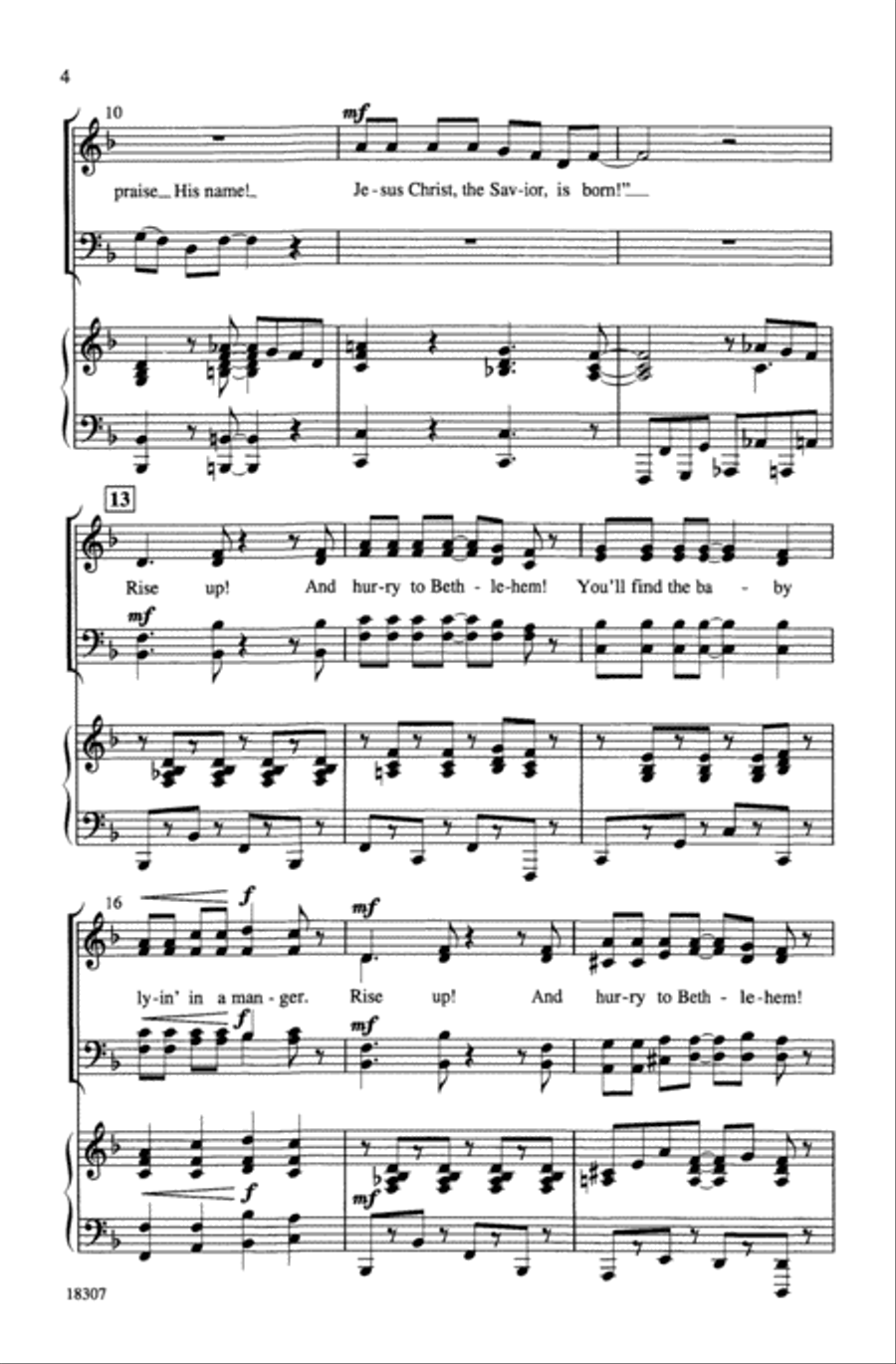 Hurry to Bethlehem! 4-Part scores gallery preview page 4