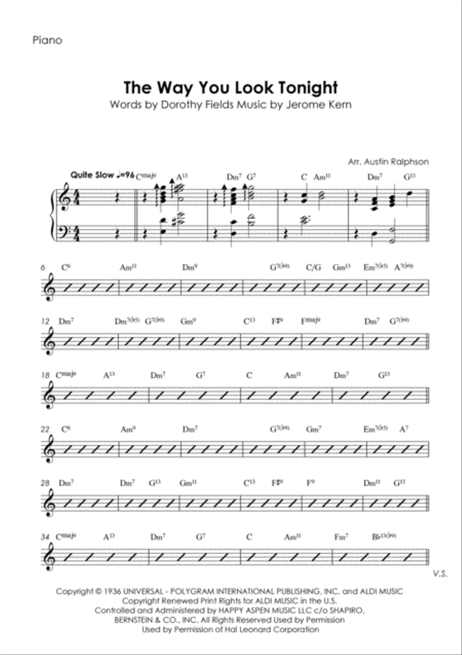The Way You Look Tonight Double Bass scores gallery preview page 4