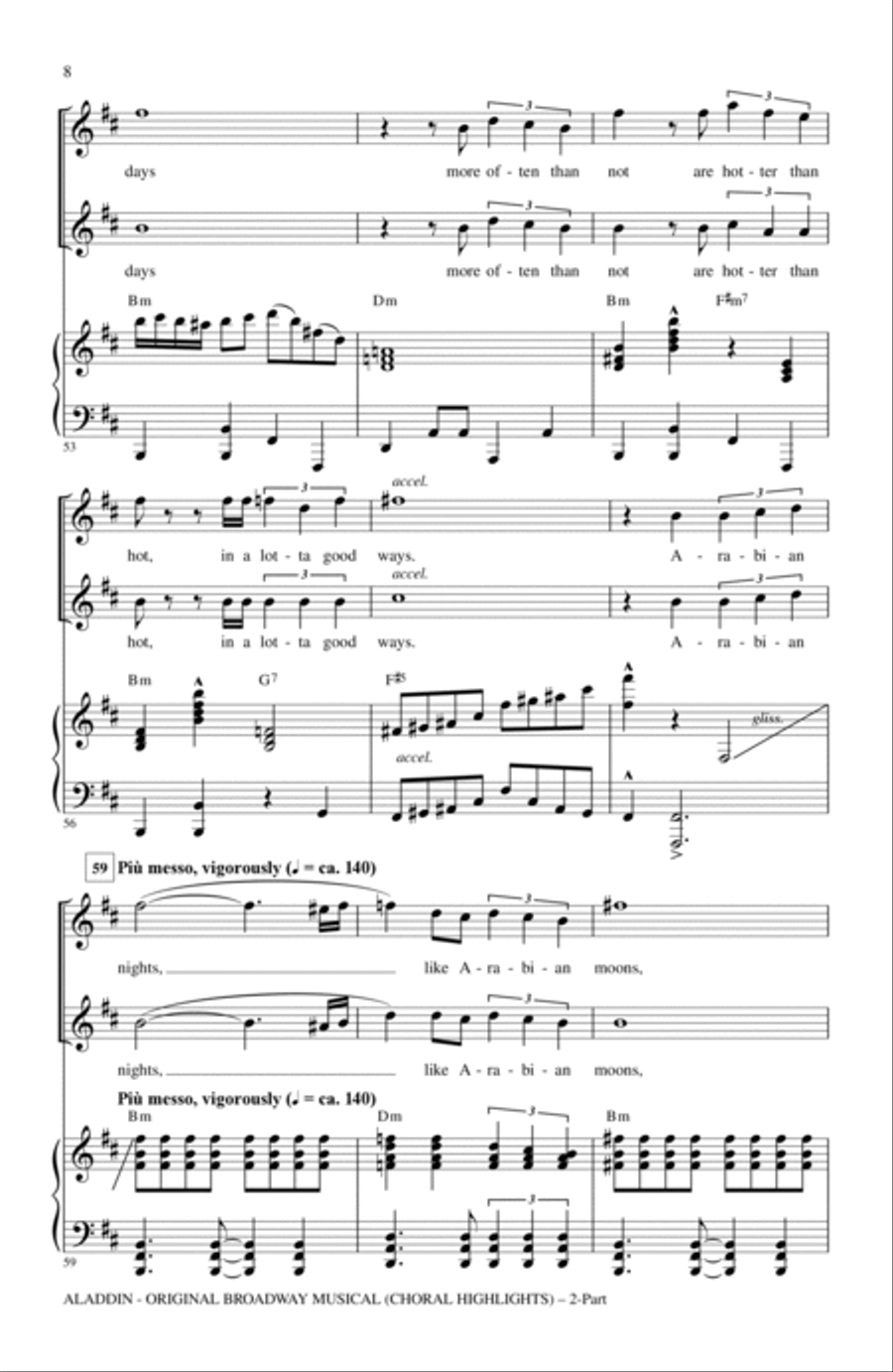 Aladdin (Choral Highlights) (from Aladdin: The Broadway Musical) (arr. Mac Huff) 2-Part scores gallery preview page 6