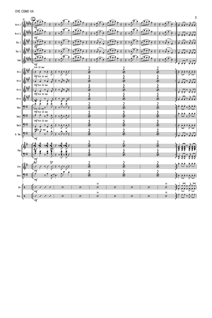 Oye Como Va Jazz Ensemble scores gallery preview page 3