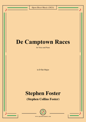 Book cover for S. Foster-De Camptown Races,in D flat Major